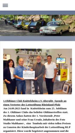 Vorschau der mobilen Webseite www.oldtimerclub-knittelsheim-ev.de, 1. Oldtimer Club Knittelsheim