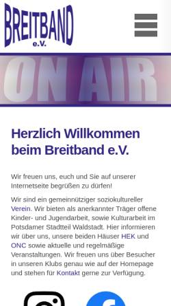 Vorschau der mobilen Webseite www.breitband-ev.de, Breitband e.V.