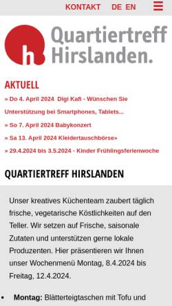 Vorschau der mobilen Webseite www.qth.ch, Quartietreff Hirslanden
