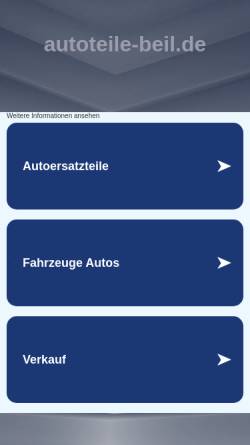 Vorschau der mobilen Webseite www.autoteile-beil.de, Autoteile und Reifen Beil