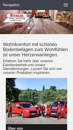 Vorschau der mobilen Webseite www.strub-boden.de, Parkett und Bodenbeläge Strub