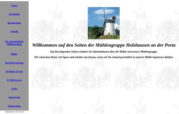 Vorschau von www.windmuehle.net, Mühlengruppe Holzhausen an der Porta