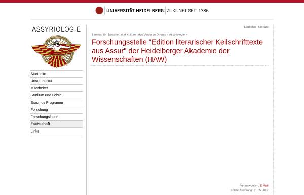 Vorschau von www.uni-heidelberg.de, Projekt Heidelberger Assur-Forschung