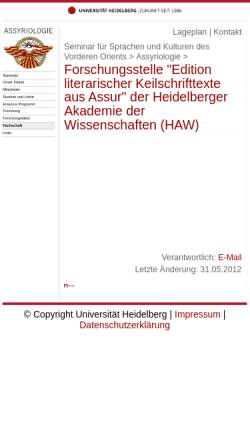 Vorschau der mobilen Webseite www.uni-heidelberg.de, Projekt Heidelberger Assur-Forschung