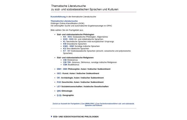 Vorschau von fiindolo.sub.uni-goettingen.de, Thematische Literatursuche