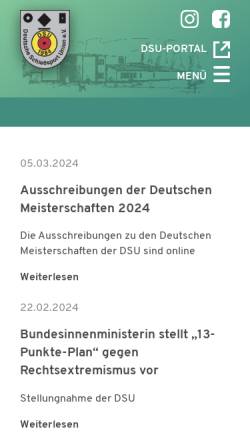Vorschau der mobilen Webseite www.d-s-u.de, Deutsche Schießsport Union e.V.
