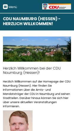 Vorschau der mobilen Webseite www.cdu-naumburg.de, CDU Naumburg