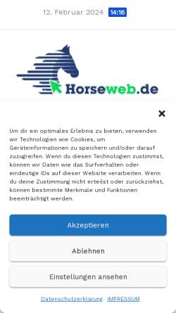 Vorschau der mobilen Webseite www.horseweb.de, Horseweb.de