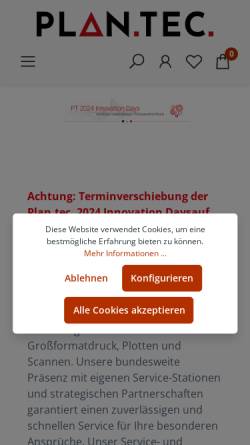 Vorschau der mobilen Webseite www.plantec.de, Plan.tec. GmbH