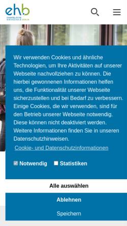 Vorschau der mobilen Webseite www.eh-berlin.de, Evangelische Fachhochschule Berlin