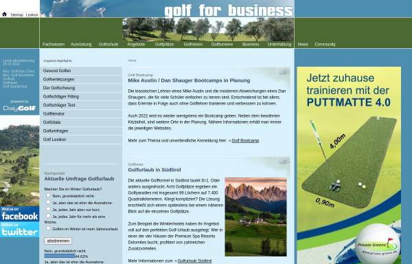 Vorschau von www.golf-for-business.de, Golf for Business