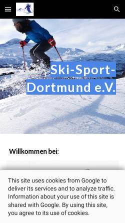 Vorschau der mobilen Webseite www.ski-sport-dortmund.de, Ski-Sport-Dortmund e.V.