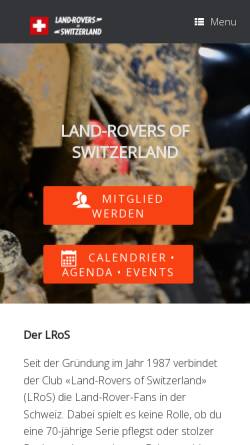 Vorschau der mobilen Webseite www.lros.ch, Land Rovers of Switzerland