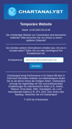 Vorschau der mobilen Webseite www.chartanalyst.at, Chartanalyst Wertpapieranalysen - Mag. (FH) Wolfgang Weinmann