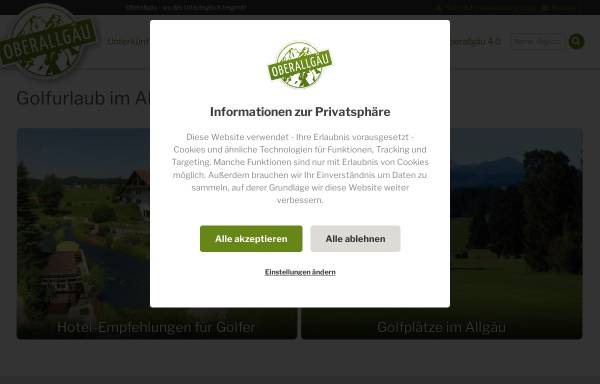 Vorschau von www.golfurlaub-allgaeu.de, Golfportal Allgäu