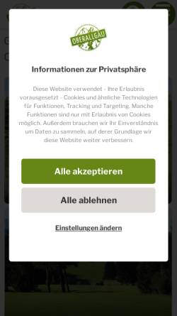 Vorschau der mobilen Webseite www.golfurlaub-allgaeu.de, Golfportal Allgäu