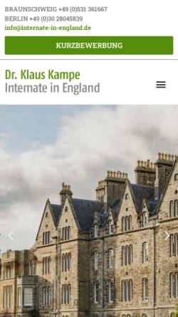 Vorschau der mobilen Webseite www.internate-in-england.de, Dr. Klaus Kampe