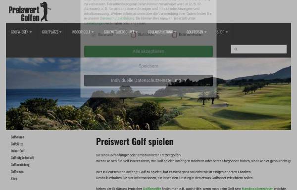 Vorschau von www.golfen-preiswert.de, Preiswert Golfen