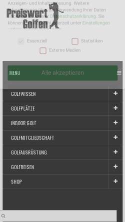 Vorschau der mobilen Webseite www.golfen-preiswert.de, Preiswert Golfen
