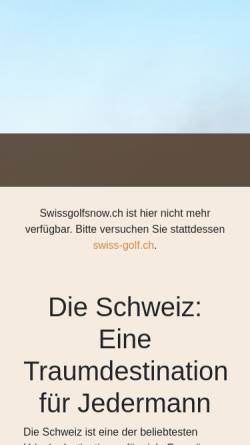Vorschau der mobilen Webseite www.swissgolfsnow.ch, Swiss Golf