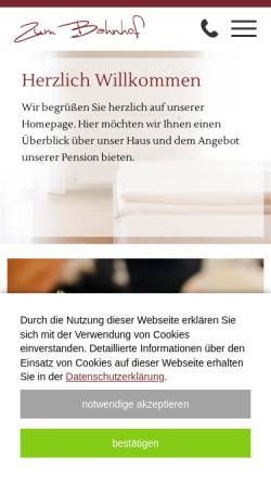 Vorschau der mobilen Webseite www.zumbahnhof.com, Gaststätte und Pension 