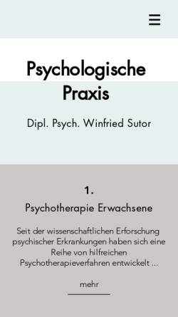 Vorschau der mobilen Webseite www.praxissutor.de, Sutor, Winfried Diplom-Psychologe