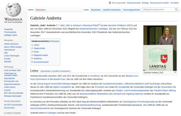 Vorschau von www.gabriele-andretta.de, Andretta, Dr. Gabriele (MdL)