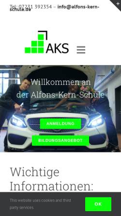Vorschau der mobilen Webseite www.alfons-kern-schule.de, Alfons-Kern-Schule