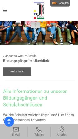 Vorschau der mobilen Webseite www.johanna-wittum-schule.de, Johanna-Wittum-Schule