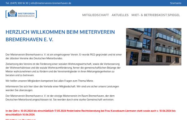 Vorschau von www.mieterverein-bremerhaven.de, Mieterverein Bremerhaven e.V.