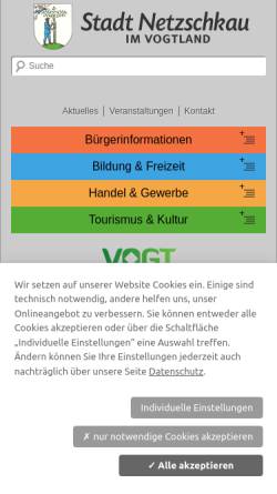 Vorschau der mobilen Webseite www.netzschkau.de, Netzschkau