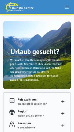 Vorschau der mobilen Webseite www.reisebuero-brunn.de, Reisebüro Brunn