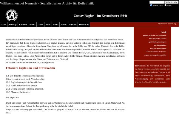 Vorschau von nemesis.marxists.org, Gustav Regler: Im Kreuzfeuer (1934)