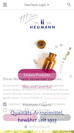 Vorschau der mobilen Webseite www.heumann.de, Heumann Pharma GmbH