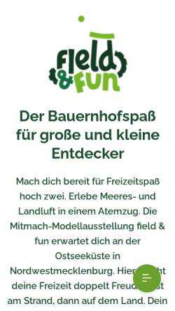 Vorschau der mobilen Webseite www.fieldandfun.de, field & fun Landmaschinen-Modellausstellung
