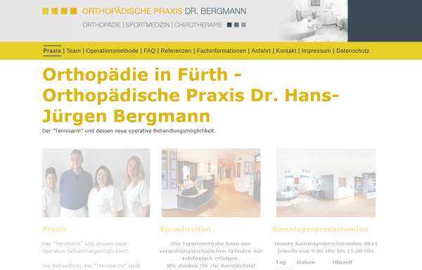 Vorschau von www.tennisarm.de, Orthopädische Praxis Dr. Bergmann