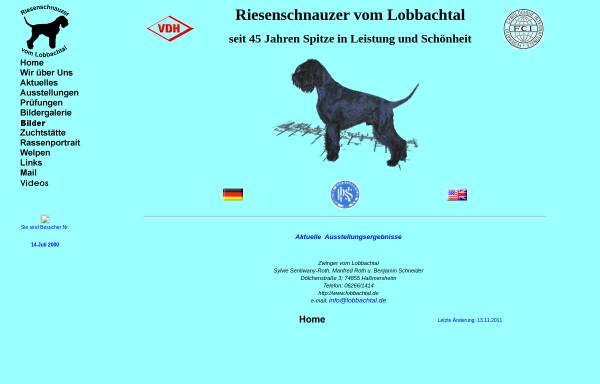 Vorschau von www.lobbachtal.de, Riesenschnauzer vom Lobbachtal