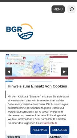 Vorschau der mobilen Webseite www.bgr.bund.de, Bundesanstalt für Geowissenschaften und Rohstoffe (BGR)