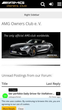 Vorschau der mobilen Webseite www.amg-owners-club.de, AMG Owners Club Europe e.V.
