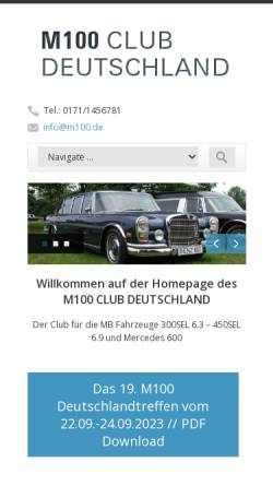Vorschau der mobilen Webseite m100.de, M100 Club Deutschland
