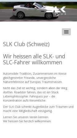 Vorschau der mobilen Webseite www.slkclub.org, Mercedes SLK Club Schweiz