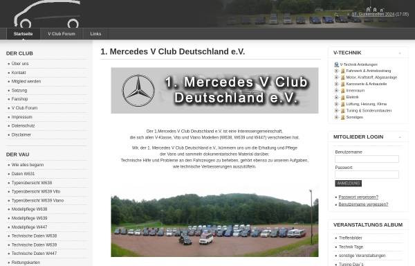 Vorschau von www.mercedes-v-club.de, Mercedes V Club Deutschland e.V.