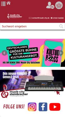 Vorschau der mobilen Webseite www.musik-city.de, Musik-city Steinbrecher