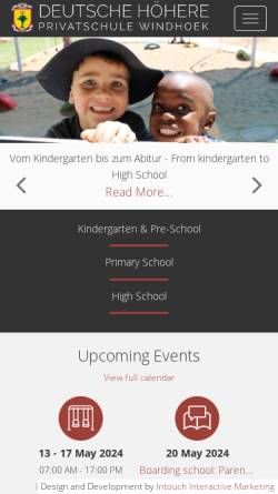 Vorschau der mobilen Webseite www.dhps-windhoek.de, Deutsche Höhere Privatschule in Windhoek