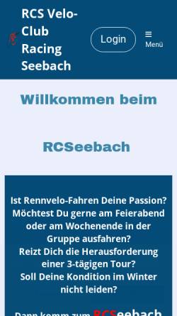 Vorschau der mobilen Webseite www.rcseebach.ch, Veloclub Racing Seebach