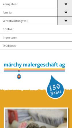 Vorschau der mobilen Webseite maerchy.ch, Malergeschäft Märchy