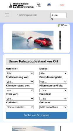 Vorschau der mobilen Webseite www.ahl-chemnitz.de, Autohaus an der Lutherkirche GmbH