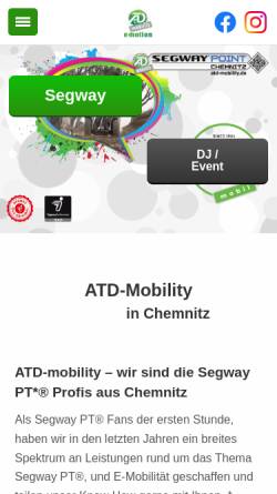 Vorschau der mobilen Webseite www.atd-mobility.de, ATD GmbH Autoteile