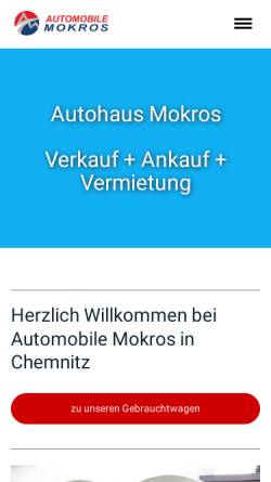 Vorschau der mobilen Webseite www.automobile-mokros.de, Automobile Mokros