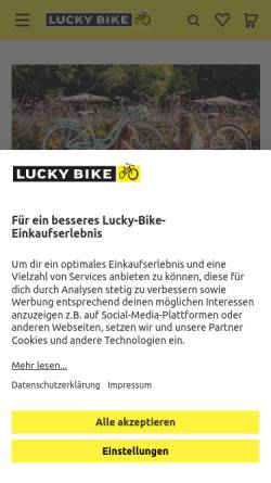 Vorschau der mobilen Webseite www.lucky-bike.de, Lucky Bike GmbH